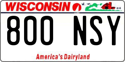 WI license plate 800NSY