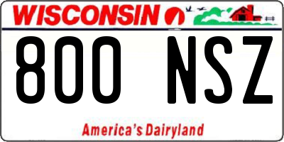 WI license plate 800NSZ