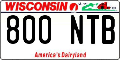 WI license plate 800NTB