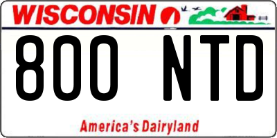 WI license plate 800NTD