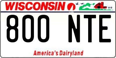 WI license plate 800NTE