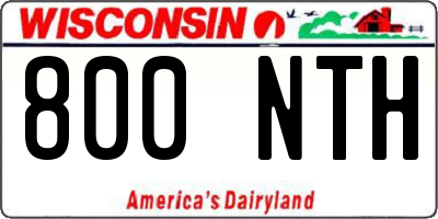 WI license plate 800NTH