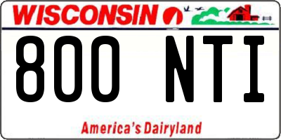 WI license plate 800NTI