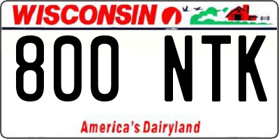 WI license plate 800NTK