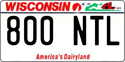 WI license plate 800NTL