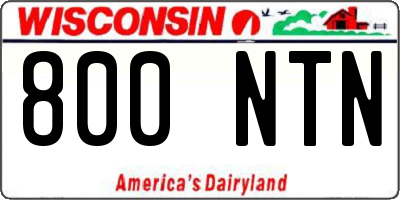 WI license plate 800NTN