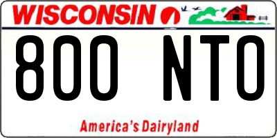 WI license plate 800NTO