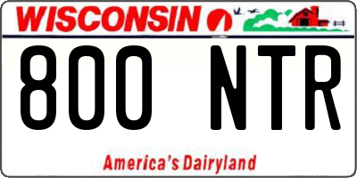 WI license plate 800NTR