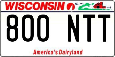 WI license plate 800NTT