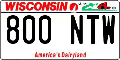 WI license plate 800NTW