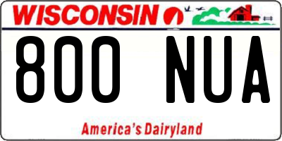 WI license plate 800NUA