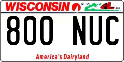 WI license plate 800NUC