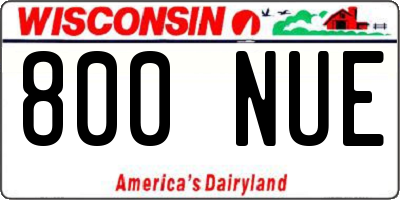 WI license plate 800NUE