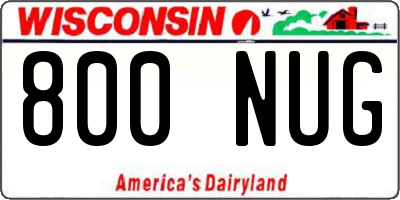 WI license plate 800NUG