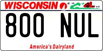 WI license plate 800NUL