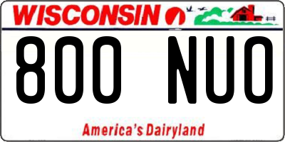 WI license plate 800NUO