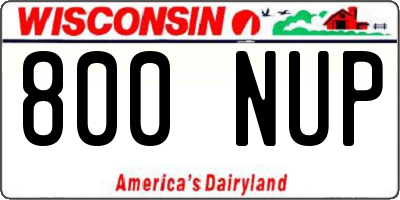 WI license plate 800NUP