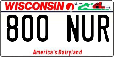WI license plate 800NUR