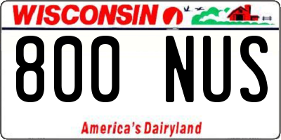 WI license plate 800NUS