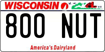 WI license plate 800NUT