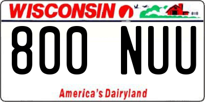 WI license plate 800NUU