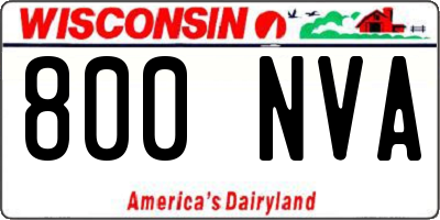 WI license plate 800NVA