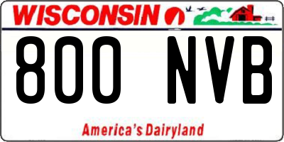 WI license plate 800NVB