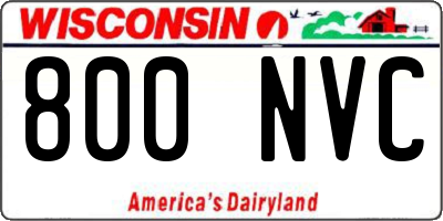 WI license plate 800NVC