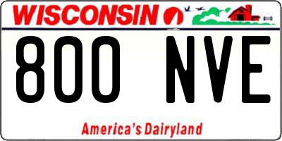 WI license plate 800NVE
