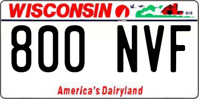 WI license plate 800NVF