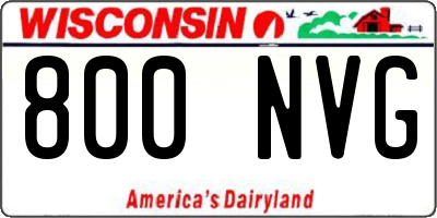 WI license plate 800NVG