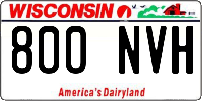 WI license plate 800NVH