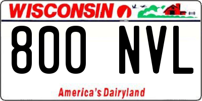 WI license plate 800NVL