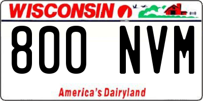 WI license plate 800NVM