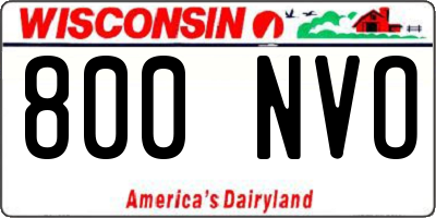 WI license plate 800NVO