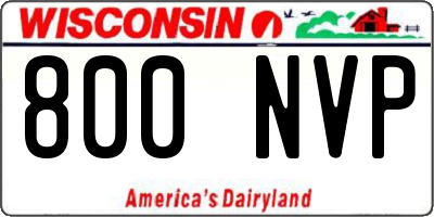 WI license plate 800NVP