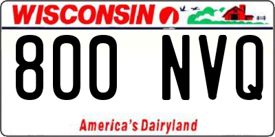 WI license plate 800NVQ