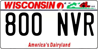 WI license plate 800NVR
