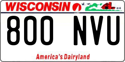 WI license plate 800NVU