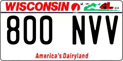 WI license plate 800NVV