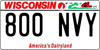 WI license plate 800NVY