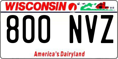 WI license plate 800NVZ