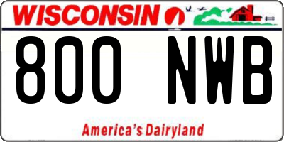 WI license plate 800NWB