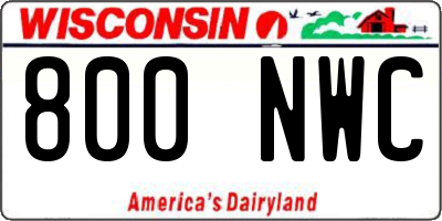 WI license plate 800NWC