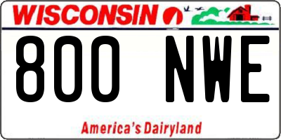 WI license plate 800NWE