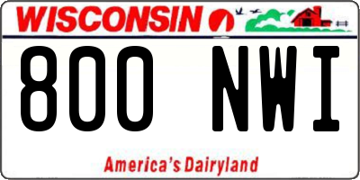 WI license plate 800NWI