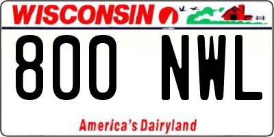 WI license plate 800NWL
