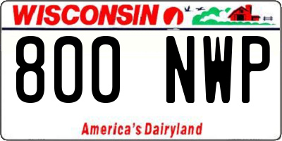 WI license plate 800NWP