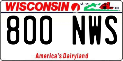 WI license plate 800NWS