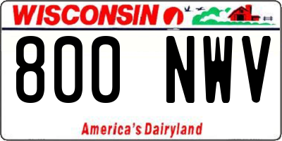 WI license plate 800NWV